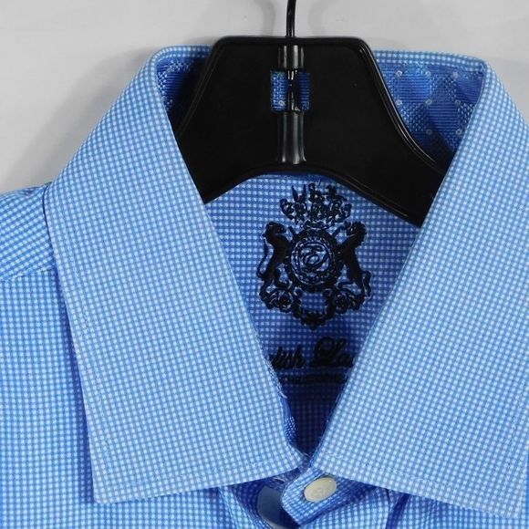 English Laundry Mens Gingham Style Button Up Shirt - Picture 4 of 6